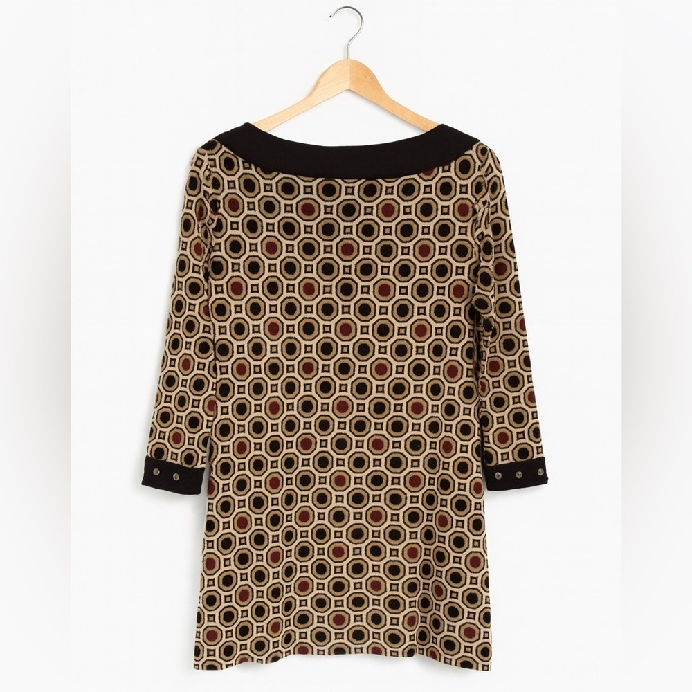 Petite medium women’s Style and Company patterned tunic - black, gold, maroon - Picture 2 of 2